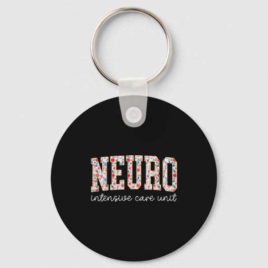 Porte-clés Floral Neuro Icu Nurse Brain Neuroscience Icu Nurs (Recto)