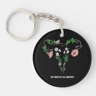 Porte-clés Floral No Uterus No Opinion Droits des femmes
