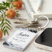 Porte-clés Floral Nocturne à la citation soeur (Devant droit)