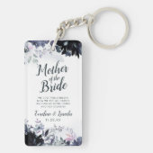 Porte-clés Floral Nocturne à la mère de la mariée Citation (Dos)