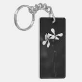 Porte-clés floral noir et blanc minimal (Devant gauche)