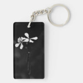 Porte-clés floral noir et blanc minimal (Dos)