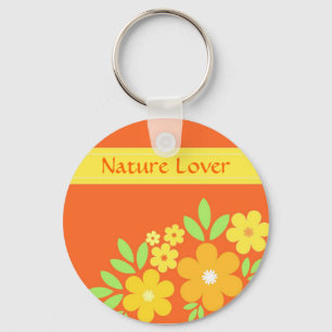 Porte-clés Floral orange - porte - clé