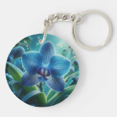 Porte-clés Floral orchidée bleue (Dos)