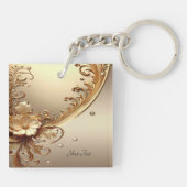 Porte-clés floral orné doré (Dos)