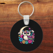 Porte-clés Floral Owl And Moon  (Recto)