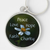 Porte-clés Floral Peace Love Hope Faith Charity Daisy (Devant)