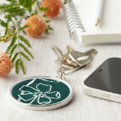 Porte-clés floral "Pervenche verte" (Côté)