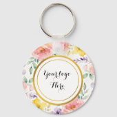 Porte-clés floral QR Code logo double face (Recto)
