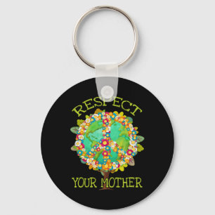 Porte-clés Floral Respectez votre mère Planète Jour des terre