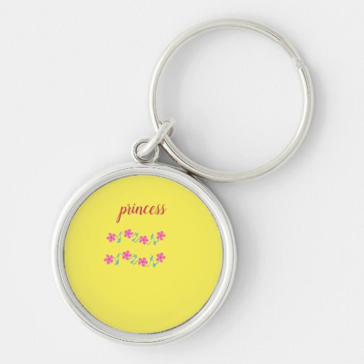 Porte-clés Floral rond jaune (Devant)