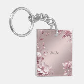 Porte-clés floral rose délicat (Devant gauche)