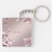 Porte-clés floral rose délicat (Dos)