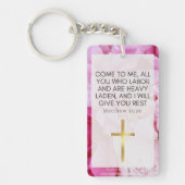 Porte-clés Floral rose et foi (Devant)