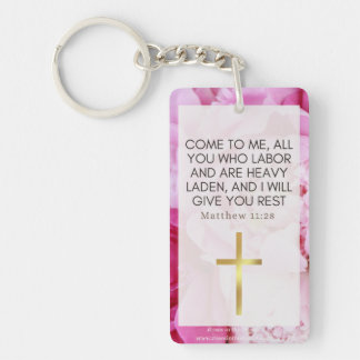 Porte-clés Floral rose et foi