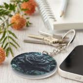 Porte-clés Floral Rose noir (Devant droit)