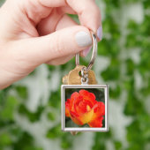 Porte-clés Floral Rose orange (main)