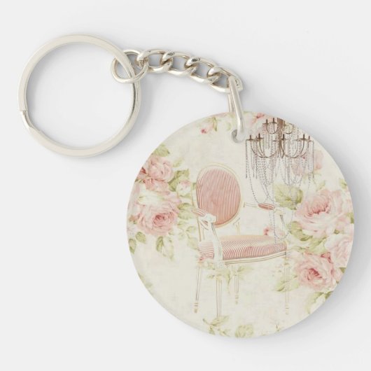 Porte-clés Floral rose Vintage Budoir (Devant)