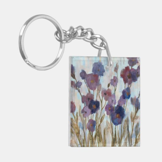 Porte-clés Floral soustrait dans le pourpre (Devant gauche)