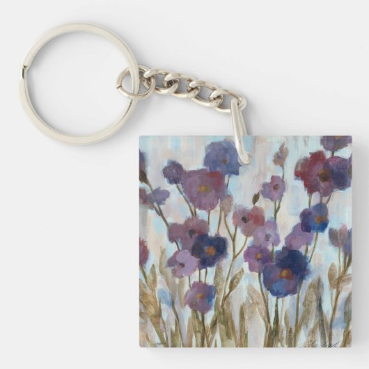 Porte-clés Floral soustrait dans le pourpre (Devant)