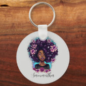 Porte-clés Floral Sparkling Afro Femme (Verso)