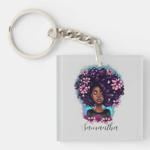 Porte-clés Floral Sparkling Afro Femme