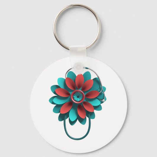 Porte-clés Floral Stethoscope Design – Unique Medical & Healt (Recto)
