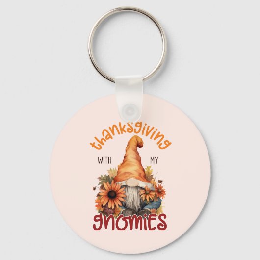 Porte-clés Floral Thanksgiving avec mes Gnomies (Recto)