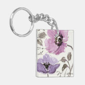 Porte-clés Floral Valse Plum Aquarelle Fleurs (Devant gauche)