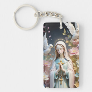 Porte-clés Floral Vierge Marie Porte - clé