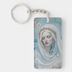Porte-clés Floral Vierge Marie Porte - clé