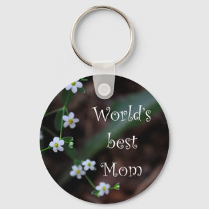Porte-clés Floral "World's Best Mom" Key Chain Gift