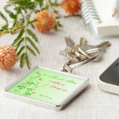 Porte-clés Florale rose et verte avec Porte - clé de papillon (Côté)