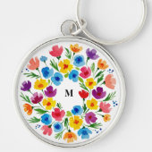 Porte-clés Florales d'aquarelle gaies (Devant)