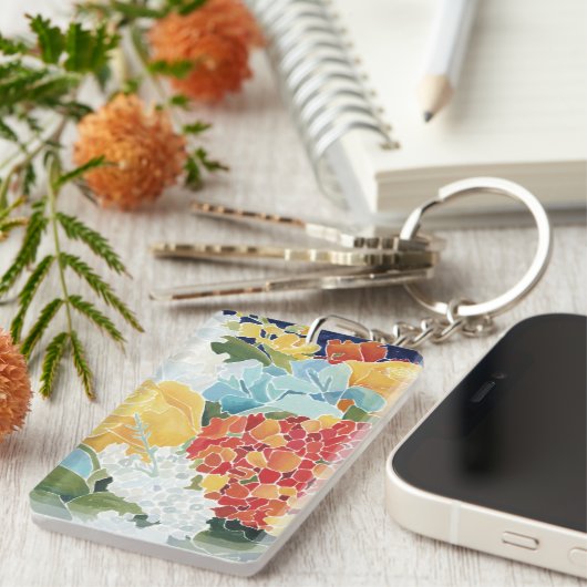 Porte-clés Florals II de minuit (Devant droit)