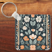 Porte-clés Flore bleu foncé Folk (Recto)