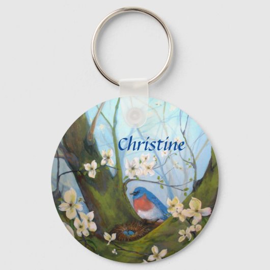 Porte-clés Flore Bluebird personnalisée (Recto)
