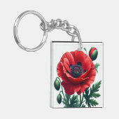 Porte-clés Flore de pavot rouge (Devant gauche)