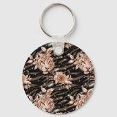 Porte-clés Flore de tigre d'or Rose noir (Recto)