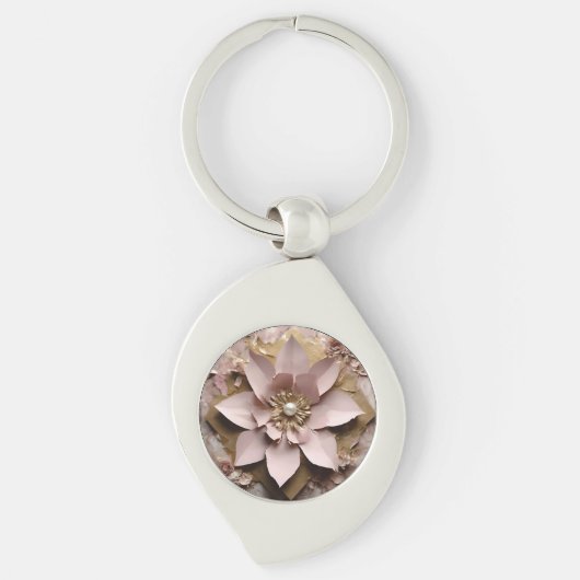 Porte-clés Flore Rose poussiéreux - Porte - clé métallique (Devant)