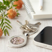 Porte-clés Flore Rose poussiéreux - Porte - clé métallique (Côté )