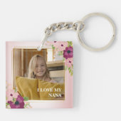 Porte-clés Flore Rose Vive J'Aime Ma Nana Photo (Dos)