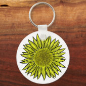 Porte-clés Flore Rustique Tournesol Jaune Main tirée (Recto)
