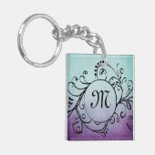 Porte-clés Flore rustique Turquoise et violet de Bohême (Devant gauche)