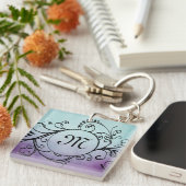 Porte-clés Flore rustique Turquoise et violet de Bohême (Devant Droit)