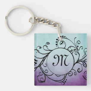 Porte-clés Flore rustique Turquoise et violet de Bohême