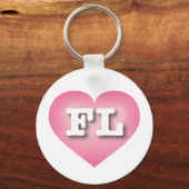Porte-clés Florida Pink Fade Heart - J'aime FL (Recto)