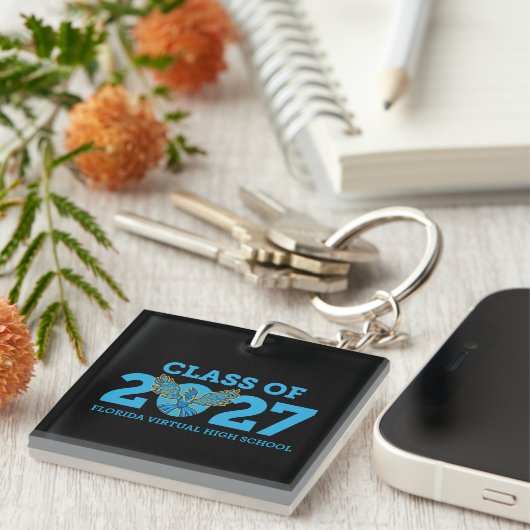 Porte-clés Florida Virtual HS Senior 2027, Noir (Devant Droit)