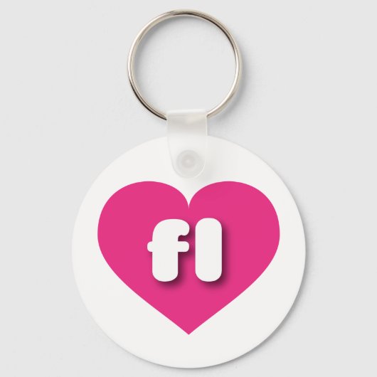 Porte-clés Floride coeur rose chaud - J'aime fl (Recto)