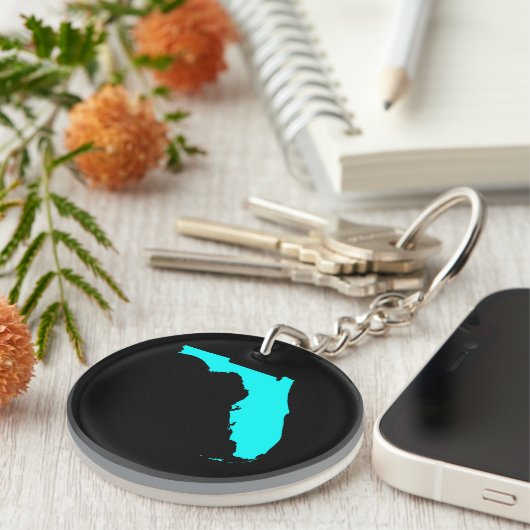 Porte-clés Floride noire et Aqua (Devant droit)